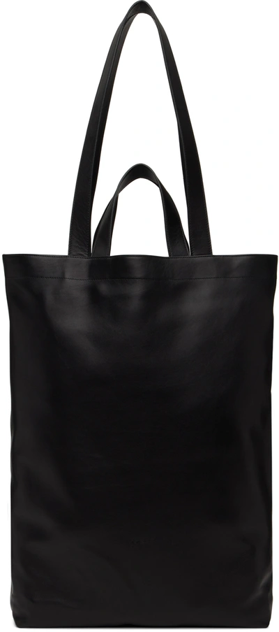 Marsèll Oversized Leather Tote Bag In 666 Black