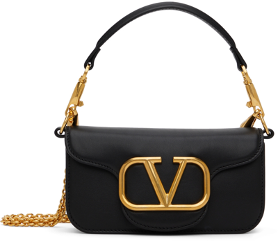 Shop Valentino Black Locò Small Shoulder Bag In 0no Nero