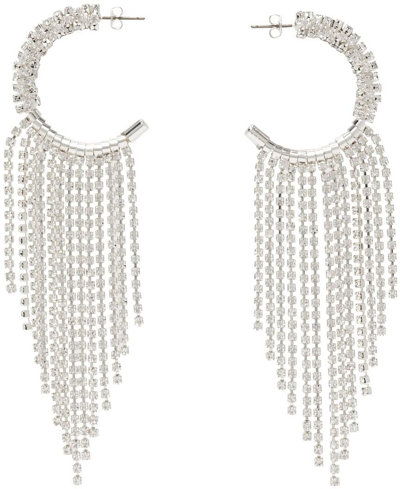 Shop Magda Butrym Silver Fringe Crystal Earrings