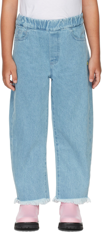 Shop M.a+ Kids Blue Baggy Jeans In Baby Blue