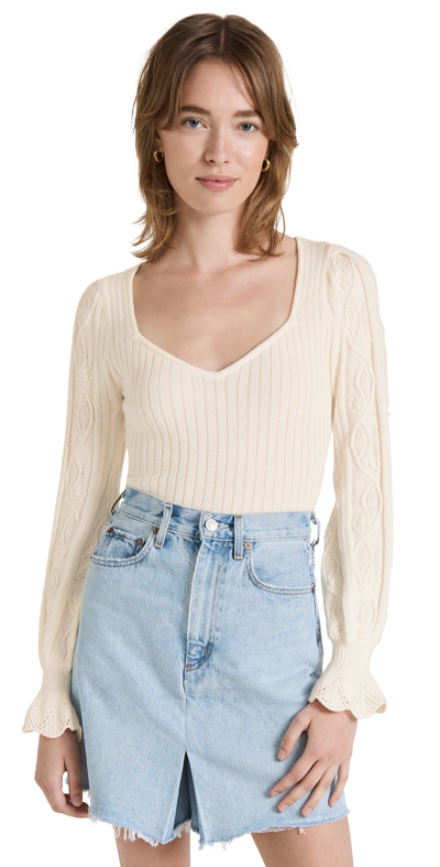 Shop Paige Europa Sweater In Ivory