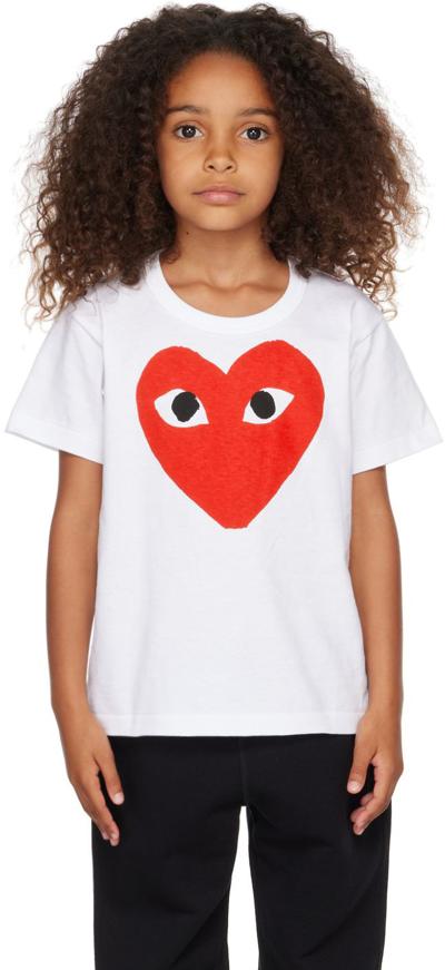 bodsøvelser Mockingbird Seneste nyt Comme Des Garçons Play Kids White Cotton Red Heart T-shirt | ModeSens