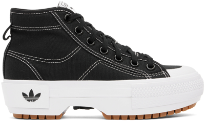 Shop Adidas Originals Black Nizza Trek Sneakers In Core Black / Ftwr Wh