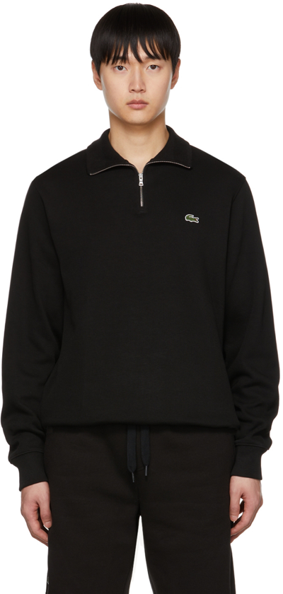 Shop Lacoste Black Classic Half-zip Sweater In 031 Black