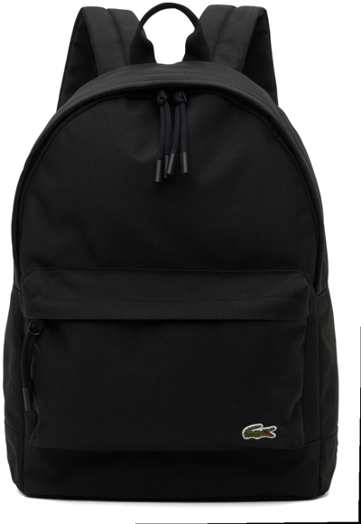 Shop Lacoste Black Polyester Backpack In 991 Black