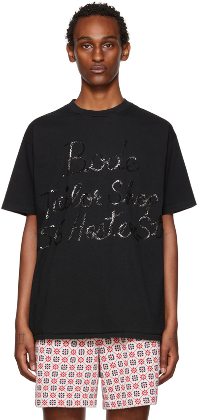 Shop Bode Black Tailor Shop T-shirt