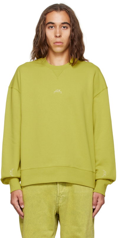 Shop A-cold-wall* Yellow Embroidered Sweatshirt In Green Ochra