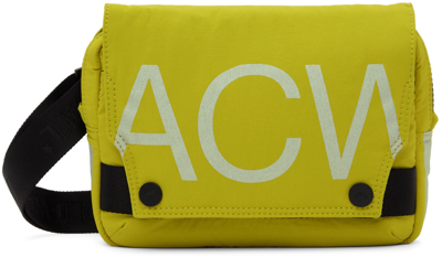 Shop A-cold-wall* Yellow Stria Messenger Bag In Green Ochra