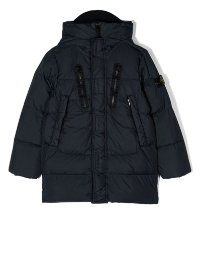 Shop Stone Island Junior Feather-down Padded Jacket In Blue