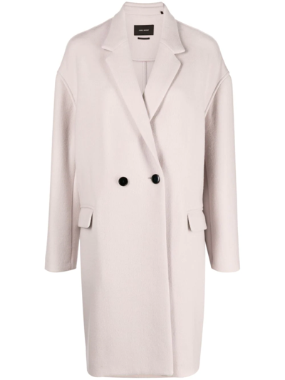 Shop Isabel Marant Double-breasted Midi Coat In Neutrals