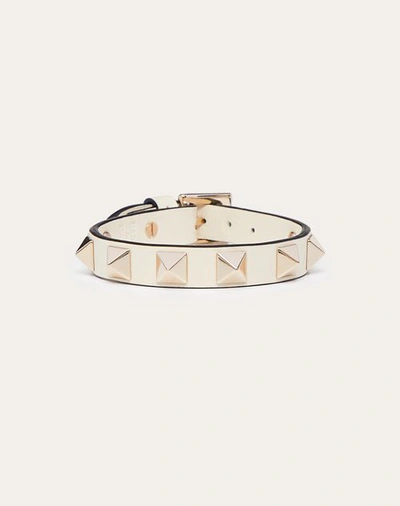Shop Valentino Garavani Rockstud Bracelet Woman Light Ivory Uni