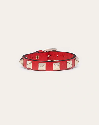 Shop Valentino Garavani Rockstud Bracelet Woman Rouge Pur Uni