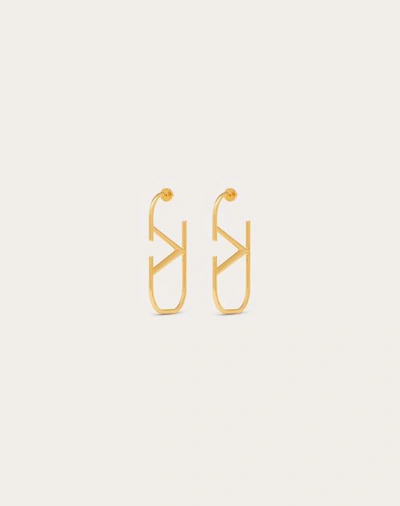 Shop Valentino Garavani Vlogo Signature Metal Earrings Woman Gold Uni