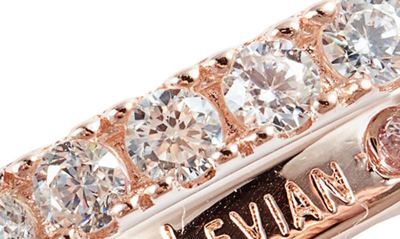 Suzy Levian 14k Rose Gold Plated Sterling Silver Cubic Zirconia Stackable Band Ring In Rose