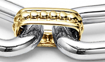 Shop Lagos Signature Caviar Link Bracelet In Silver Gold