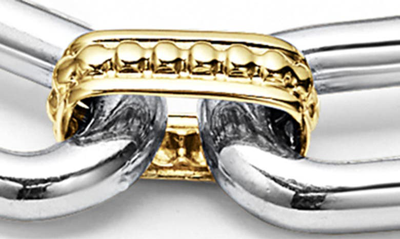 Lagos Signature Caviar Link Bracelet In Silver Gold