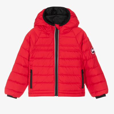 Shop Canada Goose Boys Red Down Puffer Jacket