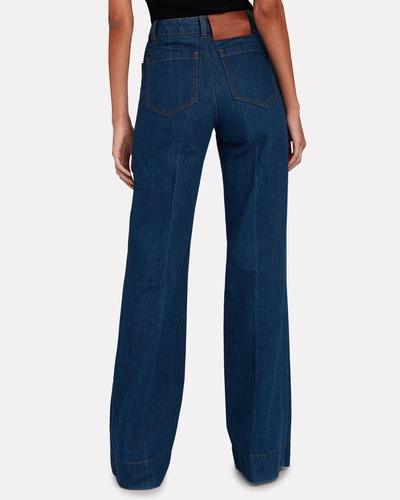 Shop Victoria Beckham Alina Patch Wide-leg Jeans In Dark Denim