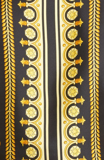 Shop Versace Barocco Print Silk Blouse In Black Gold