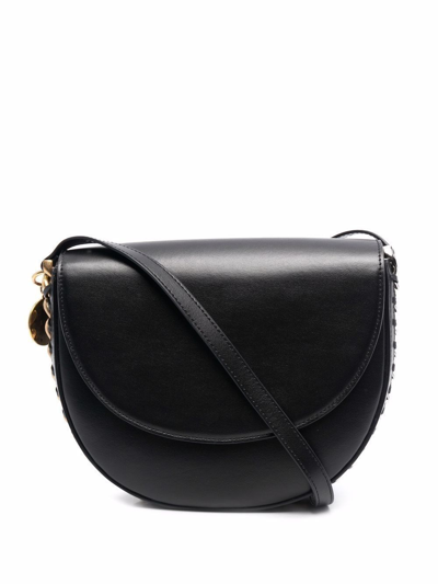 Shop Stella Mccartney Shoulder Bag Featuring A Midi Frayme Flap In Nero