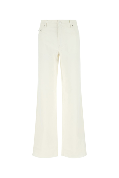 Miu Miu Ivory Denim Wide-leg Jeans White  Donna 28