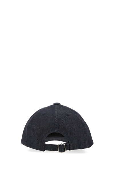 Apc Visor Cap In Textured Denim Blend