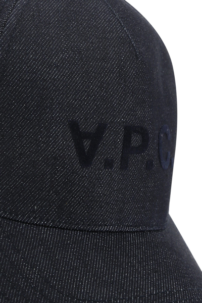 Apc Visor Cap In Textured Denim Blend