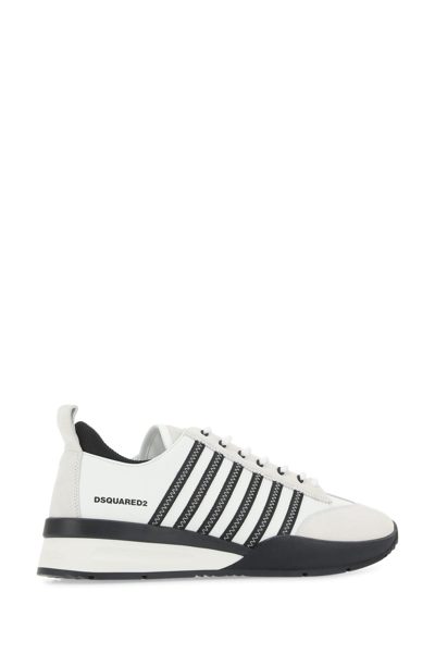 Dsquared2 Original Legend Sneakers In Suede And Leather In White | ModeSens
