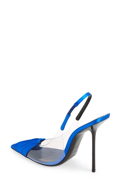 Shop Saint Laurent Frinda Pointed Toe Slingback Pump In Trasparente/ Picasso