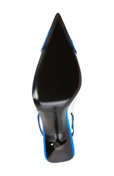 Shop Saint Laurent Frinda Pointed Toe Slingback Pump In Trasparente/ Picasso
