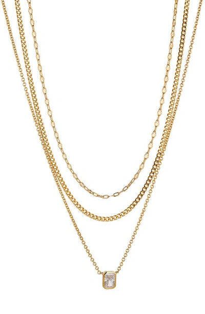 Shop Nadri Set Of 3 Necklaces In Gold