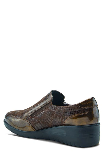 Flexus By Spring Step Concha Wedge Sneaker In Brown