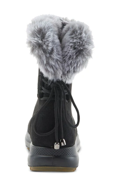 Flexus By Spring Step Snowbird Faux Fur Waterproof Boot In Black