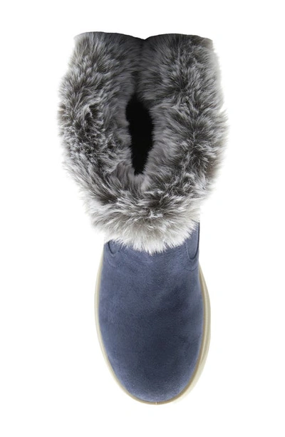 Flexus By Spring Step Snowbird Waterproof Faux Fur Trim Boot In Navy