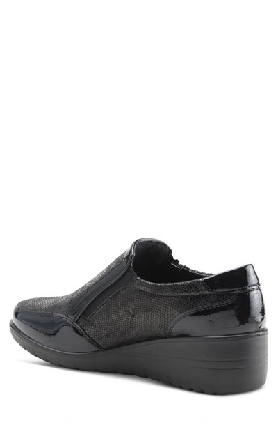 Flexus By Spring Step Concha Wedge Sneaker In Black
