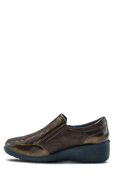 Flexus By Spring Step Concha Wedge Sneaker In Brown