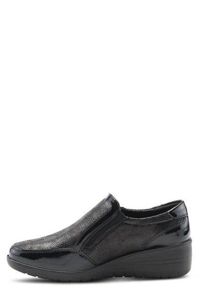 Flexus By Spring Step Concha Wedge Sneaker In Black