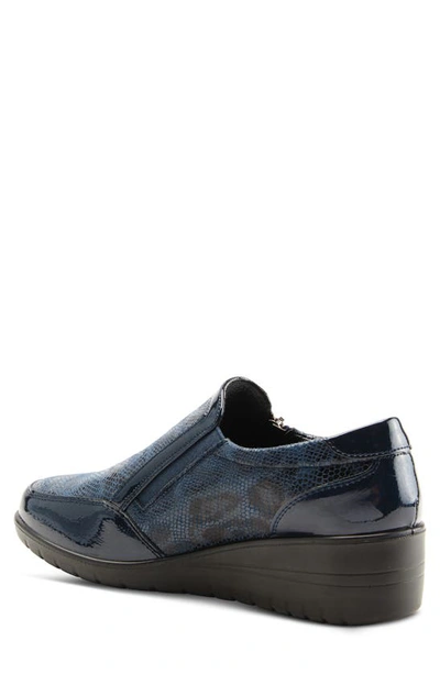Flexus By Spring Step Concha Wedge Sneaker In Navy