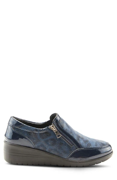 Flexus By Spring Step Concha Wedge Sneaker In Navy