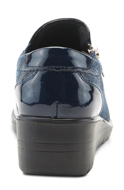 Flexus By Spring Step Concha Wedge Sneaker In Navy