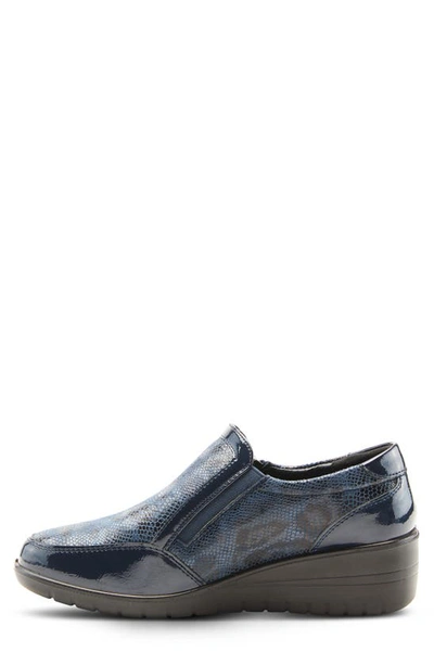Flexus By Spring Step Concha Wedge Sneaker In Navy