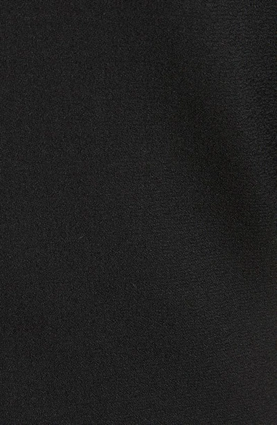 Shop Saint Laurent Plunge Neck Long Sleeve Ruched Sablé Minidress In Noir
