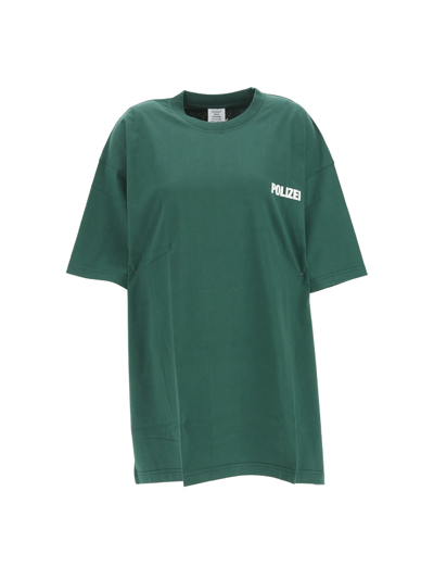 Shop Vetements T-shirts & Vests In Police Green