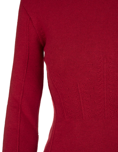 Shop Alexander Mcqueen Woman Red Cashmere Sweater With Corset Stitching In Welsh Red