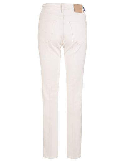 Shop Jacob Cohen Woman White Kate Straight Leg Jeans In Bianco