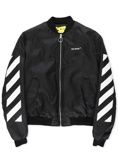 Shop Off-white Helvetica Padded Jacket In Black White