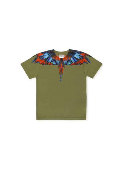 Shop Marcelo Burlon County Of Milan Travel Wings T-shirt In Military Orange
