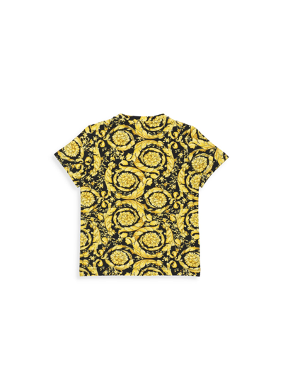 Shop Versace Baroque T-shirt In Nero+oro