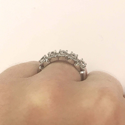 Pre-owned Jewelry By Arsa 1 Ctw Natural Diamond Solid 14k White Gold Round 5 Halo Anniversary Wedding Ring In G-h