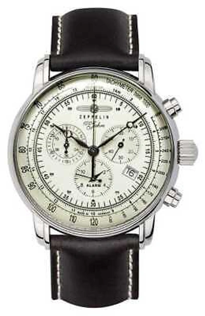 Pre-owned Zeppelin 100 Jahre Quartz Chronograph (42mm) Full-luminescent Dial / Black